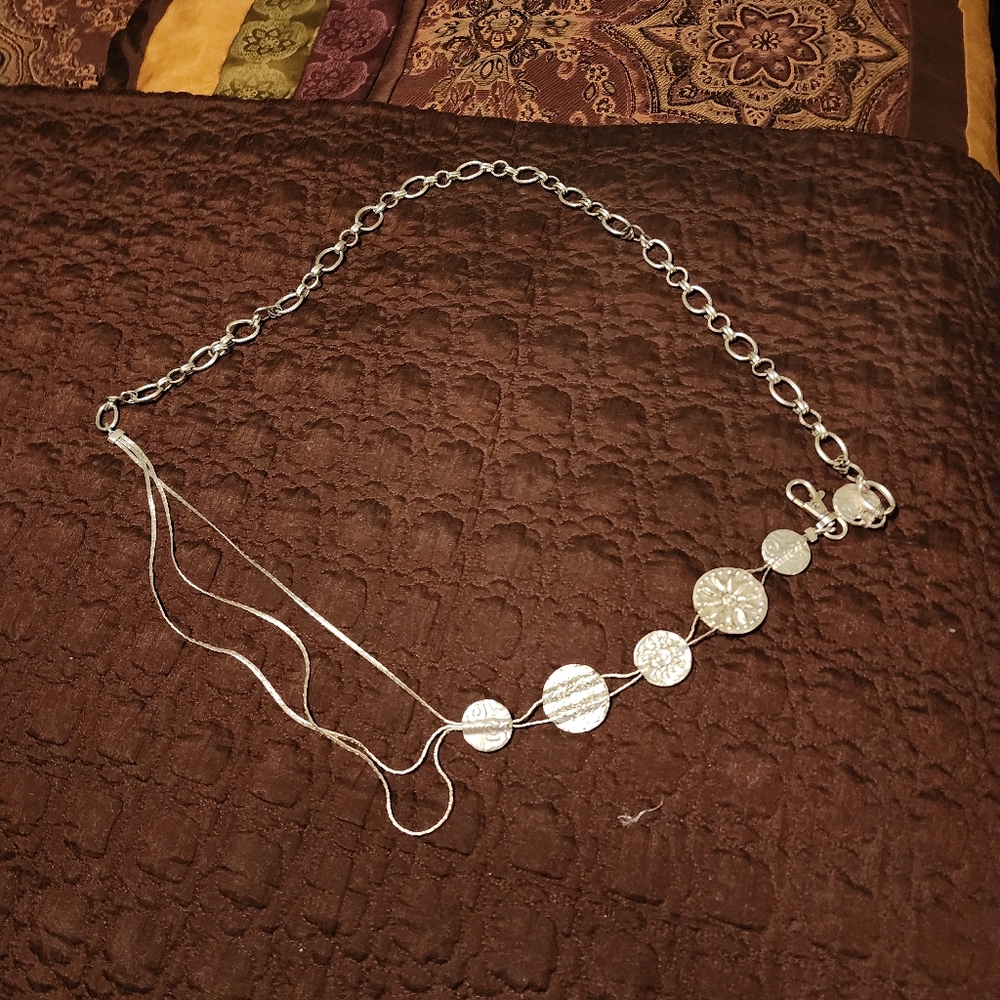 Chicos Silver Chain Belt New Without Tags